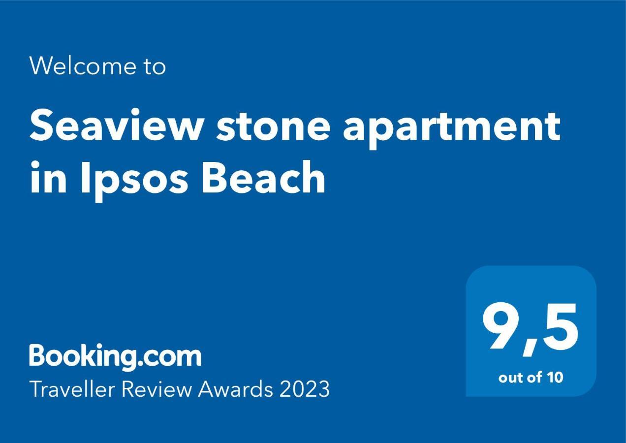 Seaview Stone Apartment In Ipsos Beach Exterior foto